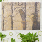 Rouen Cathedral, Harmony Blue Gold van Claude Mone Theedoek (Gevouwen)