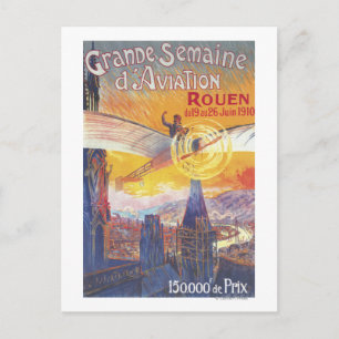 Rouen, Frankrijk - Pilot and Plane Briefkaart