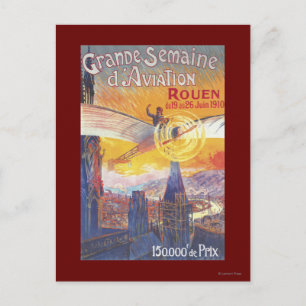 Rouen, Frankrijk - Pilot and Plane Briefkaart