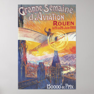 Rouen, Frankrijk - Pilot and Plane Poster