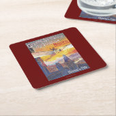 Rouen, Frankrijk — Pilot en Plane Vierkante Kartonnen Onderzetter (Schuin)