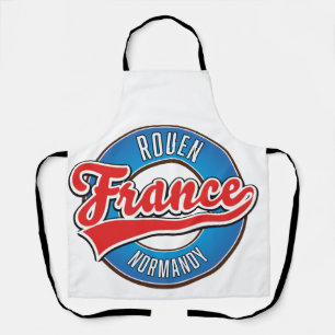 Rouen Normandië Frankrijk retro logo Schort