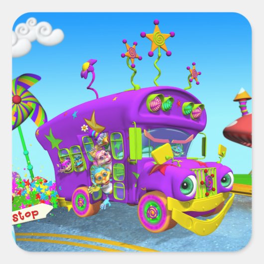 Roues Amusantes Sur Les Stickers Bus (Devant)