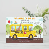 Roues dans l'autobus Fête d'autobus Invitation (Debout devant)