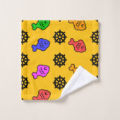 Roues de Poisson Enfants Jaune (Gant de toilette)