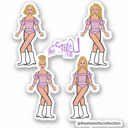 Rouffle Majorette / Stickers Danseuse Pierres Lila (Devant)