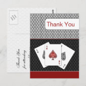 rouge 3 as vegas mariage Merci cartes (Devant / Derrière)