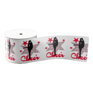 Rouge 3" ruban de gros-grain de pom-pom girl