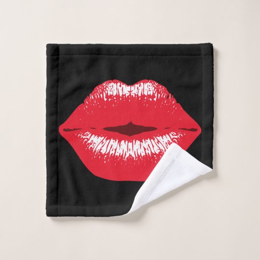 Rouge à lèvres Impression de rouge à lèvres Servie (Gant de toilette)