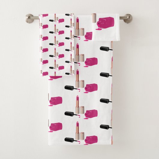 Rouge à lèvres rose et ongle Polonais beauté thème (En situation)