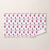 Rouge à lèvres rose et ongle Polonais beauté thème (Serviette à main)