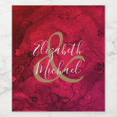 Rouge à noir Aquarelle Vin bouteille Étiquette (Étiquettes simples)