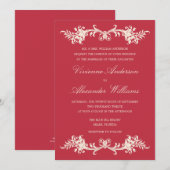 ROUGE ANTIQUE| FAIRE-PART DE MARIAGE (Devant / Derrière)