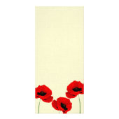Rouge Aquarelle Poppies Floral Mariage Menu (Dos)