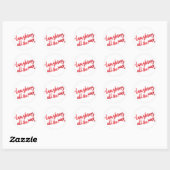 Rouge Aquarelle Rire tout le chemin Sticker de vac (Feuille)