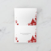 Rouge, arbres gris de Joyeux Noël et carte de (Intérieur)