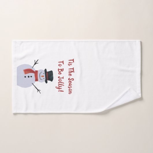 Rouge avec blanc (Serviette à main)