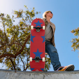 Rouge avec Blue Stars HAMbWG Skateboard