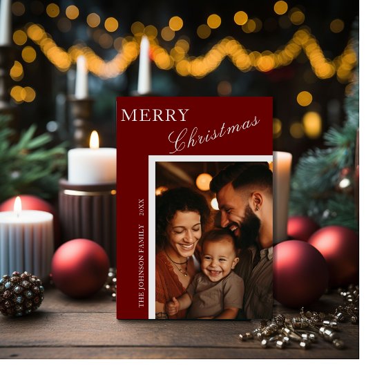 Rouge avec Carte photo de la famille de scripts Si