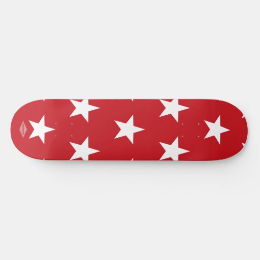 Rouge avec étoiles blanches HAMbWG Skateboard (Horz)