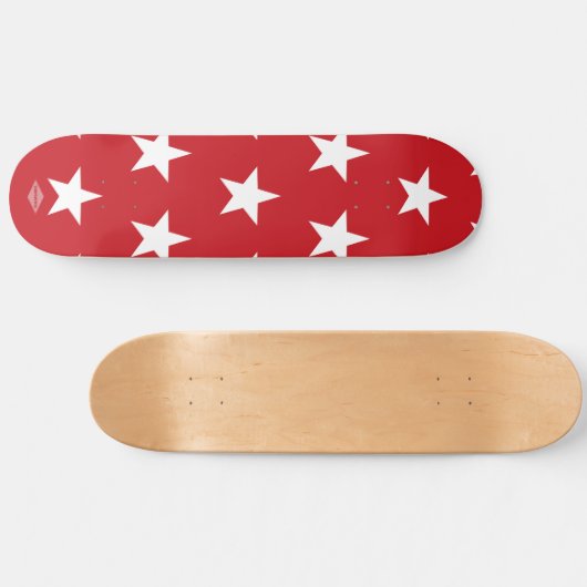 Rouge avec étoiles blanches HAMbWG Skateboard (Horz)