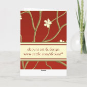 Rouge avec la carte fleurissante de vacances de (Dos)