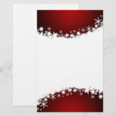 Rouge avec la papeterie blanche de flocon de neige (Devant / Derrière)