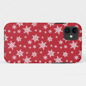 Rouge avec le coque iphone blanc de flocons de (Dos (Horizontal))