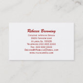 Rouge avec les cartes de visite blancs de coeur (Dos)