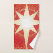 Rouge avec l'étoile d'or de Bethléem Noël (Serviette à main)