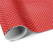 rouge avec papier cadeau pois blanc (Coin rond)