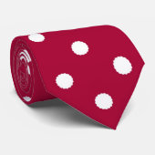 Rouge avec points blancs (Noël 9) Cravate masculin (Roulé)