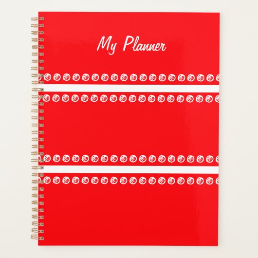Rouge avec points et lignes blancs Planificateur (Devant)