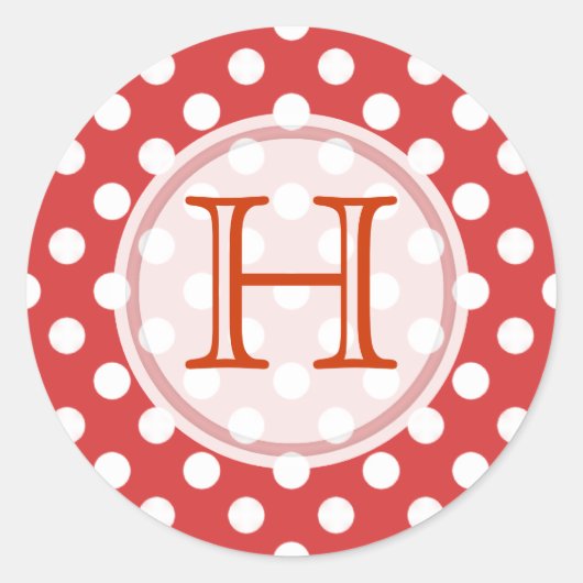 Rouge Avec Stickers Monogramme Polka-dot Blanc (Devant)