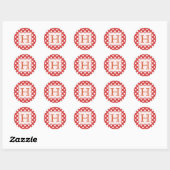 Rouge Avec Stickers Monogramme Polka-dot Blanc (Feuille)