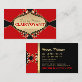 Rouge Baroque Elegante Tarot Cartes de visite
