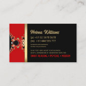 Rouge Baroque Elegante Tarot Cartes de visite (Dos)