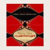 Rouge Baroque Elegante Tarot Cartes de visite (Extérieur déplié)