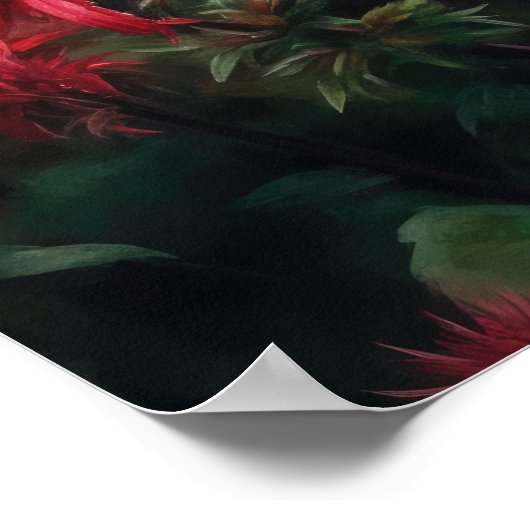 Rouge Bee Balm Flowers Art Imprimer Poster (Coin)