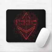 Rouge binaire d'Ethereum sur le tapis de souris (Avec souris)