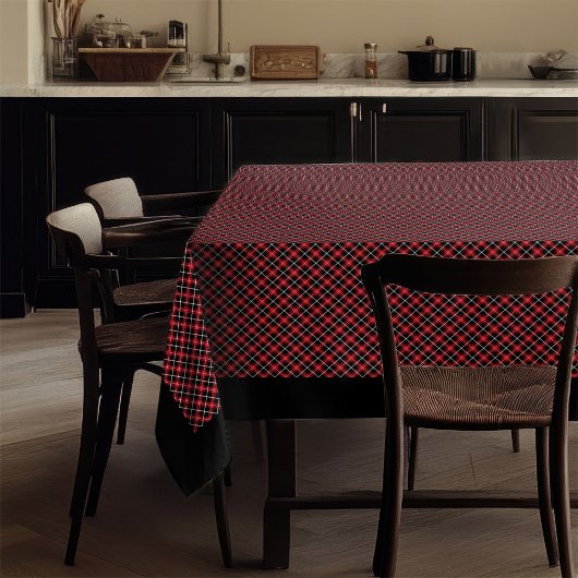 Rouge Black Check Nappe Lumberjack Table Charme