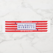 Rouge, Blanc & Barbecue USA Water Bottle Étiquette (Étiquettes simples)