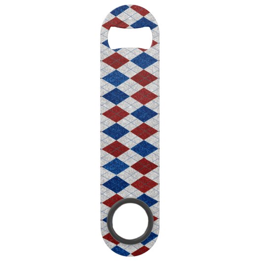 Rouge, Blanc, Bleu Argyle Juillet 4 Paillettes (Devant)