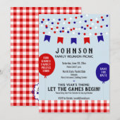 Rouge Blanc Bleu BBQ Réunion Invitation de fête d' (Devant / Derrière)