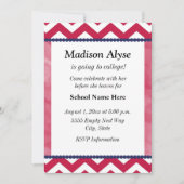 Rouge Blanc bleu Chevron Trunk Party Invitation (Devant)