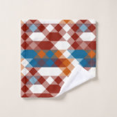 rouge blanc bleu et orange géométrique (Gant de toilette)