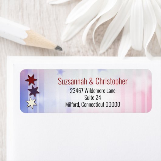 Rouge Blanc Bleu Étoiles Étiquette de la frontière (En situation)