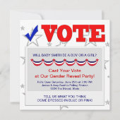 Rouge Blanc Bleu Genre RevezParty Invitations (Devant)