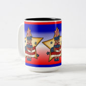 Rouge Blanc & Bleu Le 4 Juillet Bear Mug (Devant gauche)
