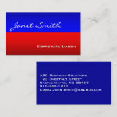 Rouge blanc & bleu moderne Carte de visite profess (Devant / Derrière)